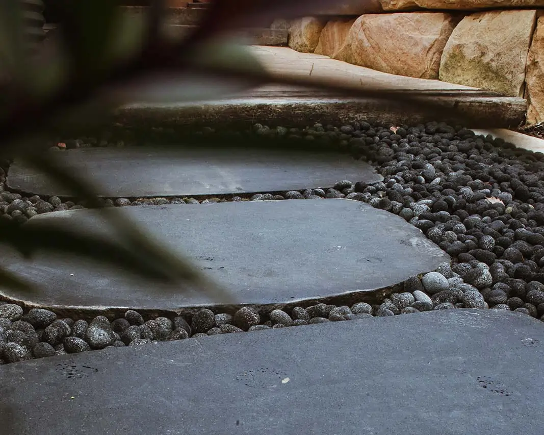 Professional installation of natural stone pavers and stepping stones