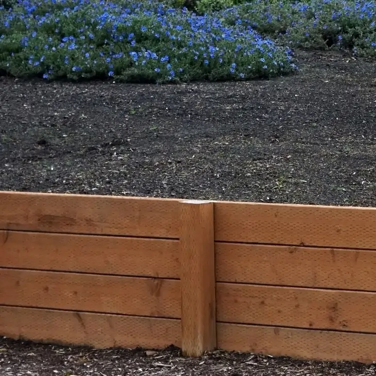 Construction of sustainable timber retaining wall with integrated planting